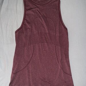 Lululemon Athletica Burgundy Striped Tank Top